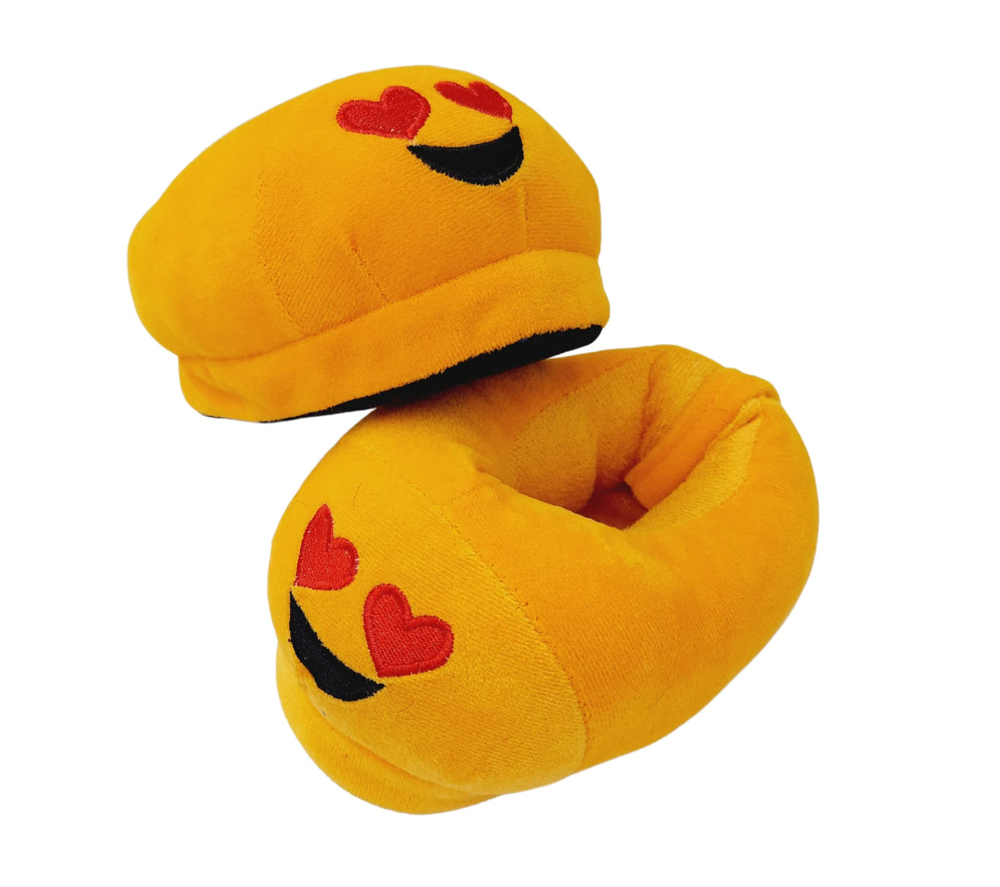 Trend Overseas Kids Size flip Flop Smiley Warm Shoes Emoji Bedroom Slipper Free Size Indoor Slipper Funny Soft Plush (Yellow)