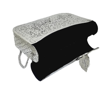 Trend Overseas Women Silver Bridal Metal Clutch Sling Bag Shoulder Bag - Antique Hand Carving Bag Bridal Antique Purse