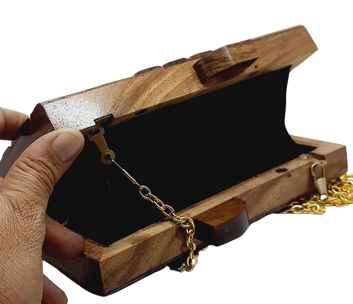 Trend Overseas Handmade Wooden Clutch Purse Bridal Clutch Handbag