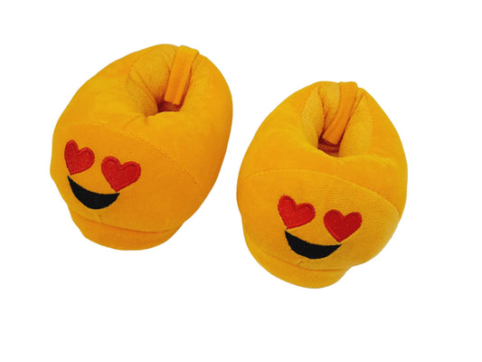 Trend Overseas Kids Size flip Flop Smiley Warm Shoes Emoji Bedroom Slipper Free Size Indoor Slipper Funny Soft Plush (Yellow)