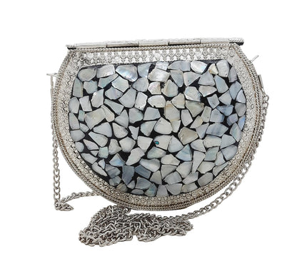 Trend Overseas Silver Small Size Metal Bag Coin Purse Ethnic Bridal kids Bag party clutch