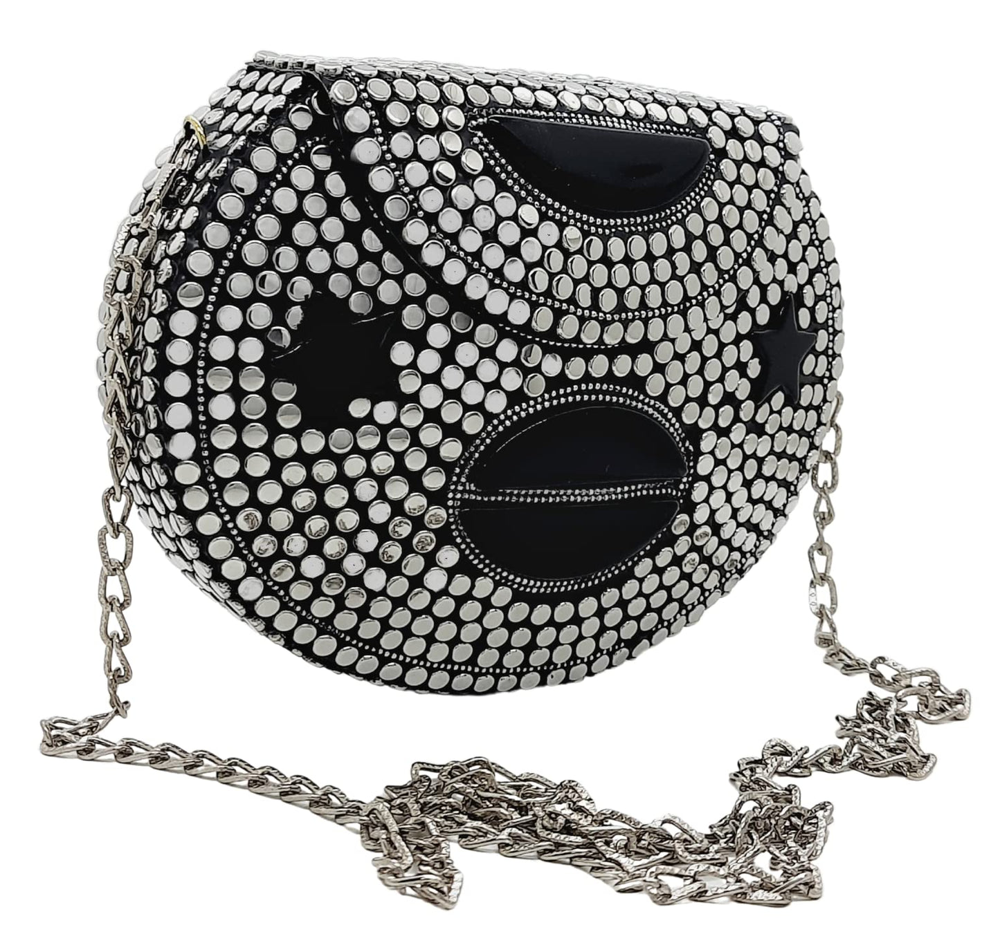 Trend Overseas Silver metal Beaded Ethnic purse Girls Bridal Bag cross body bag for women/Girl party clutch Metal clutches Vintage Brass