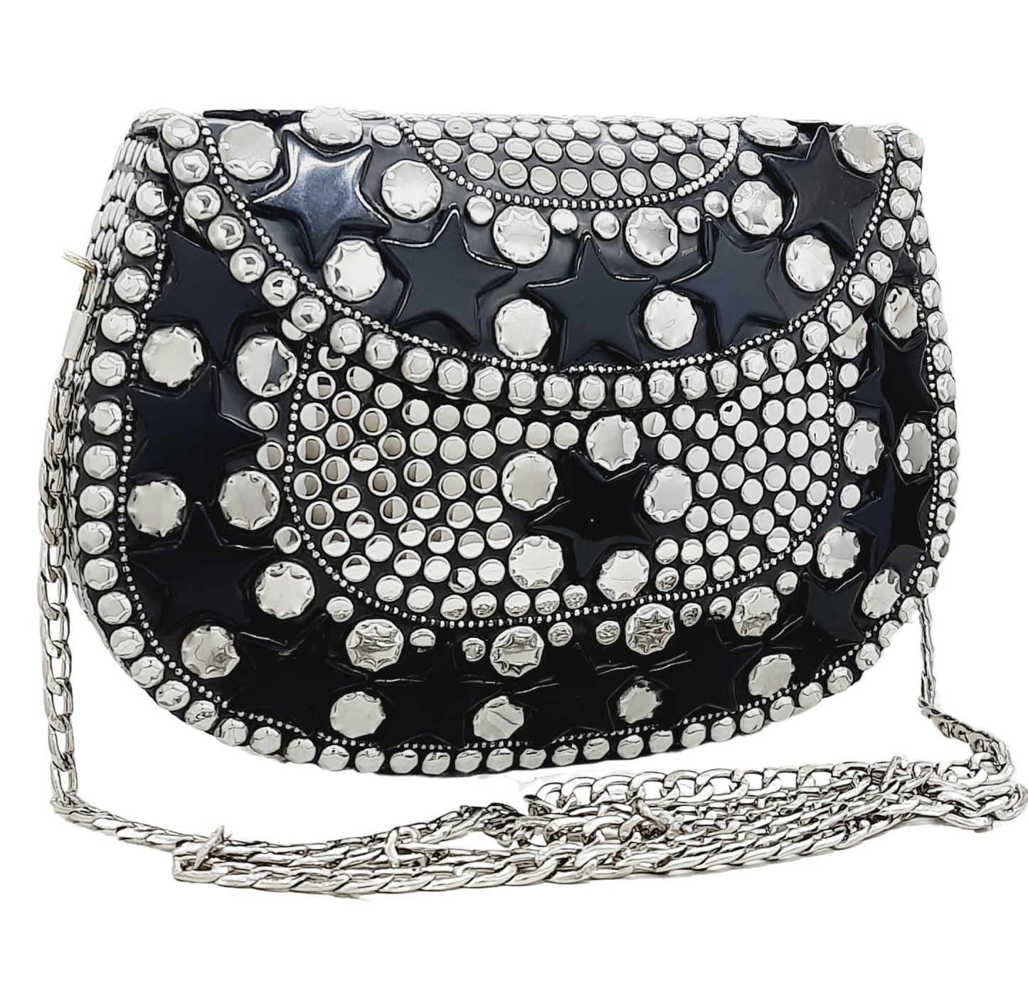 Trend Overseas Silver Metal Beads Ethnic purse Bridal Bag party clutch Metal clutches Sling Bag