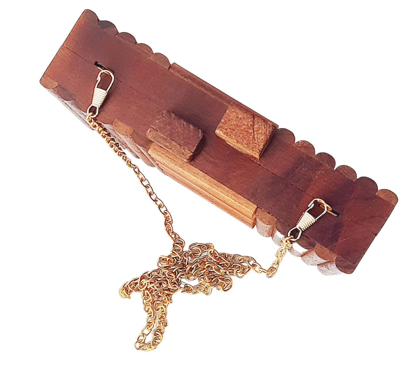 Trend Overseas Wooden Clutch Purse Bridal Clutch Handmade Brown Wooden Clutch cum Sling Bag