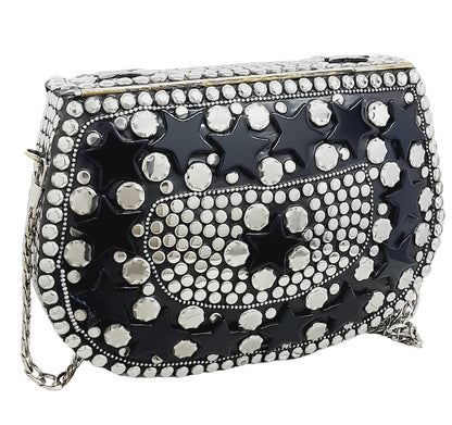 Trend Overseas Silver Metal Beads Ethnic purse Bridal Bag party clutch Metal clutches Sling Bag