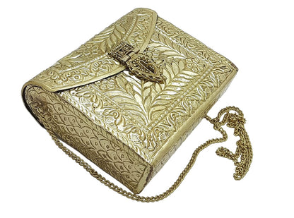 Trend Overseas Women Bridal Metal clutches Vintage Handmade Brass party clutch Antique