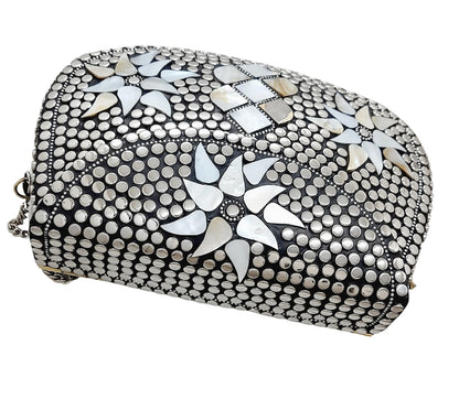 Trend Overseas Silver Metal Beads Ethnic purse Bridal Bag party clutch Metal clutches Sling Bag