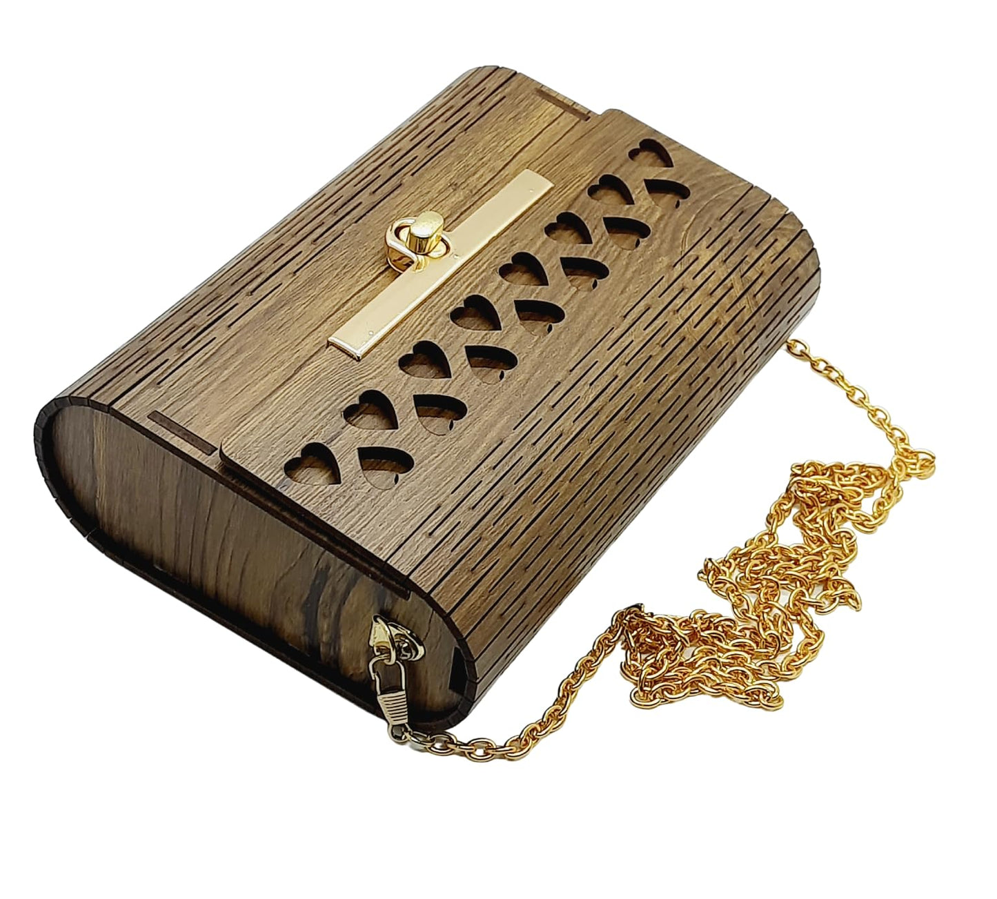 Trend Overseas Women's Clutch Handcrafted Wooden Light Weight Unique Purse Sling Bag - Laser Cut Stylish Fashionable Wooden Party Wear Sling Hand Bag