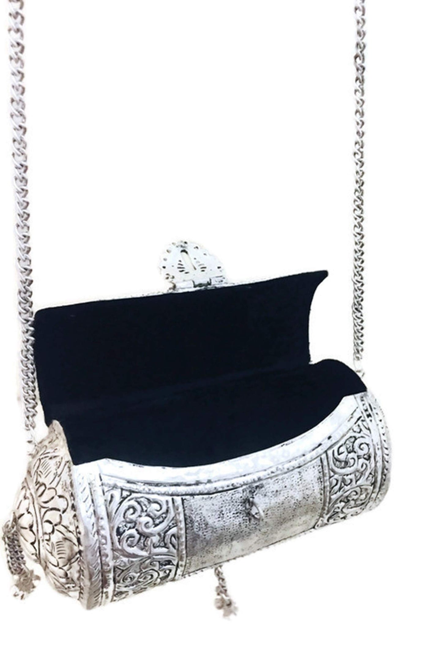 Trend Overseas Handmade Ethnic gift Brass Metal bag antique bridal clutch round long