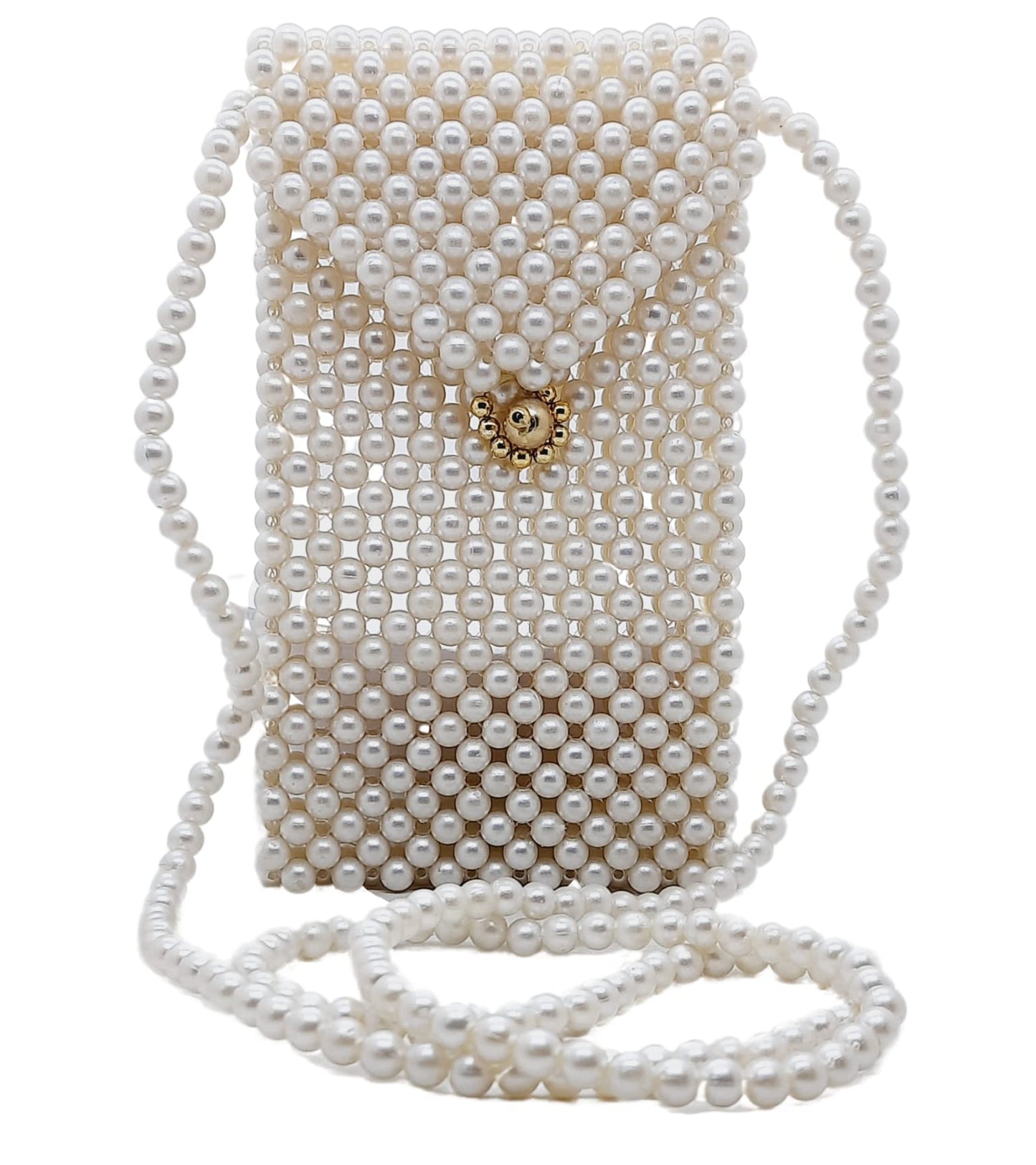 Trend Overseas Pearl Beaded Mobile Sling Bag for Girls/Crossbody Beaded Mobile Sling Bag for Women