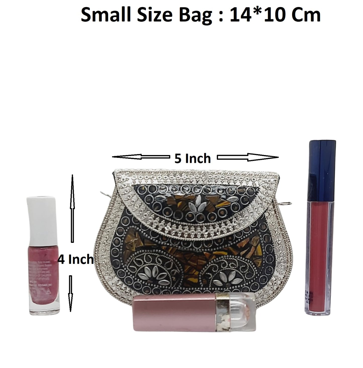 Trend Overseas Small Size Metal Bag Coin Purse Ethnic Bridal kids Bag party clutch