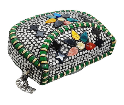 Trend Overseas Silver Metal Beads Ethnic purse Bridal Bag party clutch Metal clutches Sling Bag