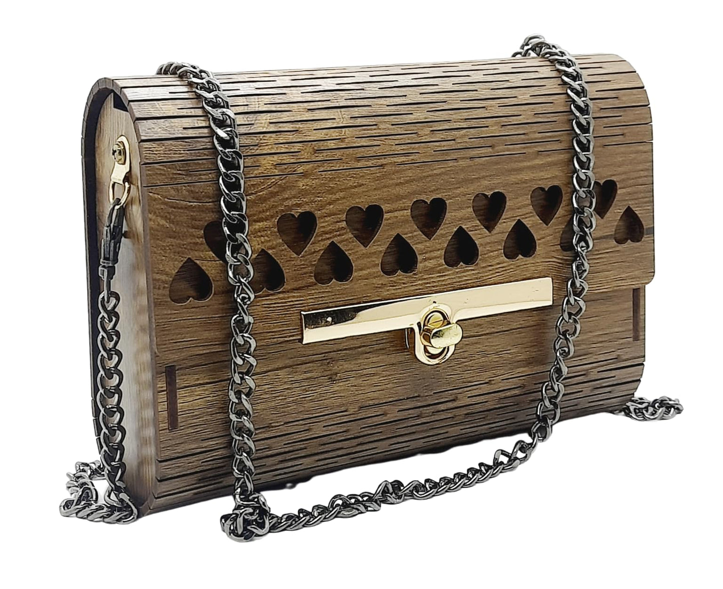 Trend Overseas Women's Clutch Handcrafted Wooden Light Weight Unique Purse Sling Bag - Laser Cut Stylish Fashionable Wooden Party Wear Sling Hand Bag