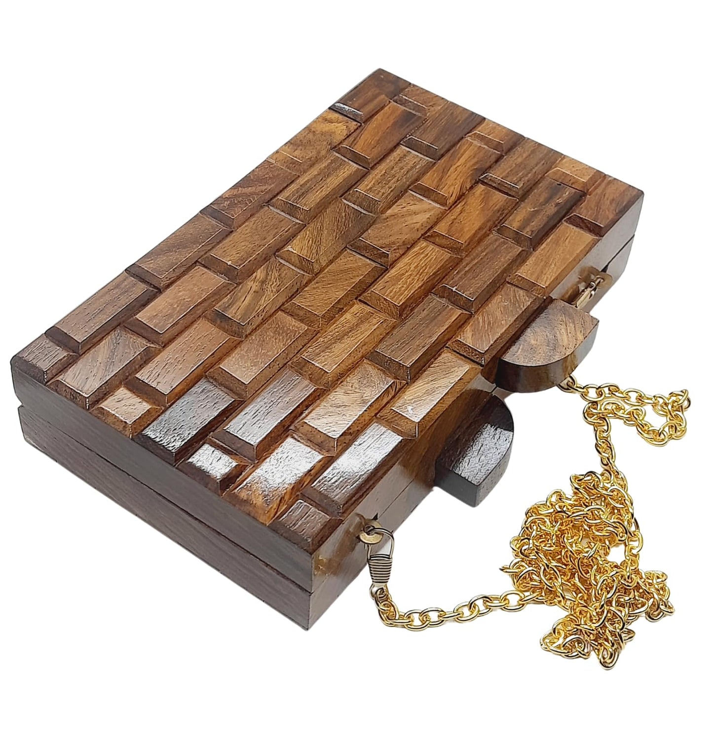 Trend Overseas Handmade Wooden Clutch Purse Bridal Clutch Handbag