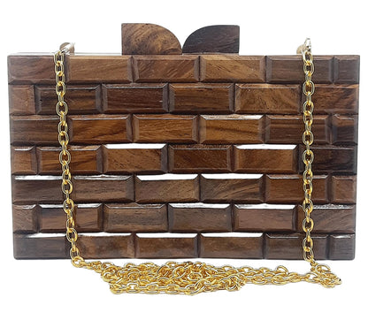 Trend Overseas Handmade Wooden Clutch Purse Bridal Clutch Handbag