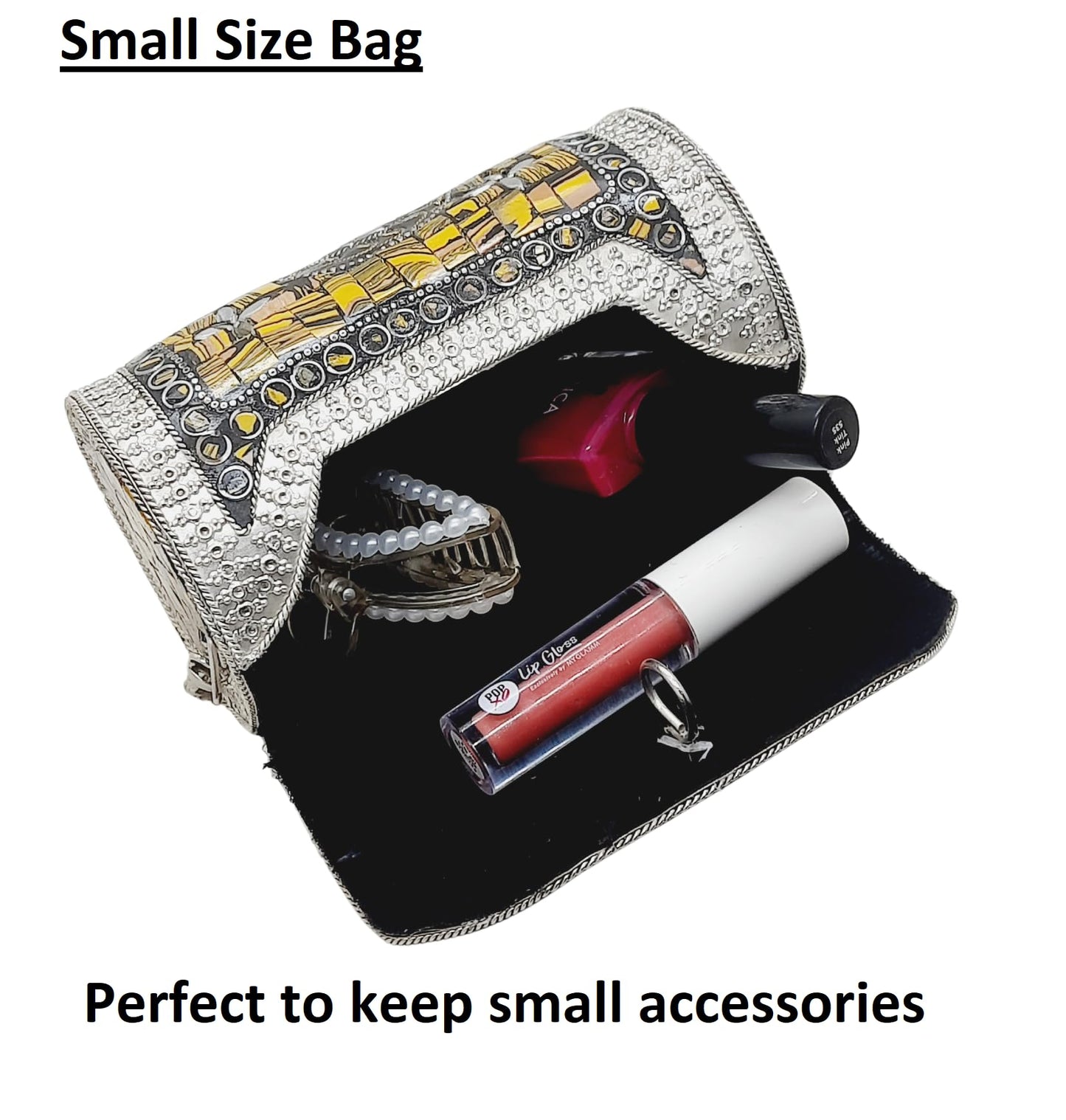 Trend Overseas Small Size Handmade Metal Bag Coin Purse Ethnic Bridal kids Bag party clutch