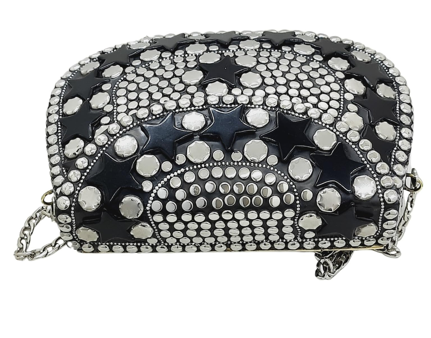 Trend Overseas Silver Metal Beads Ethnic purse Bridal Bag party clutch Metal clutches Sling Bag