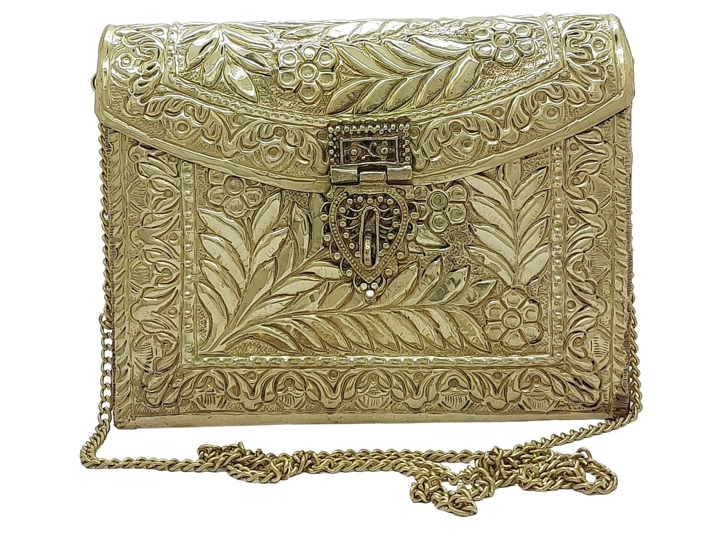 Trend Overseas Women Bridal Metal clutches Vintage Handmade Brass party clutch Antique