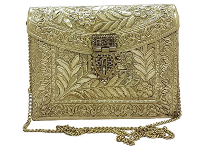 Trend Overseas Women Bridal Metal clutches Vintage Handmade Brass party clutch Antique