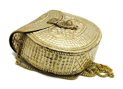 Trend Overseas Handmade Bridal Women's Antique Brass Purse Ethnic Metal Clutch Gift