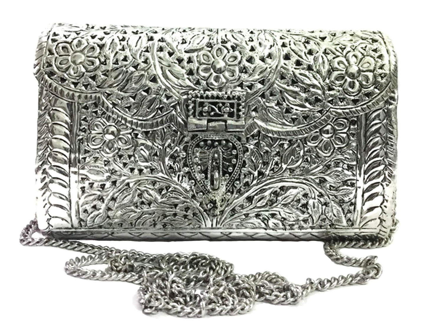 Trend Overseas Brass Bag White Metal Purse Vintage Style Brass Purse antique clutch Ethnic clutch Handmade Women metal clutch Bag