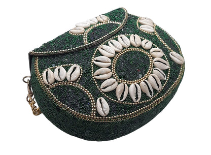 Trend Overseas Sea Kaudi Ethnic Indian Handmade mosaic Stone Chip Party Bridal Bag