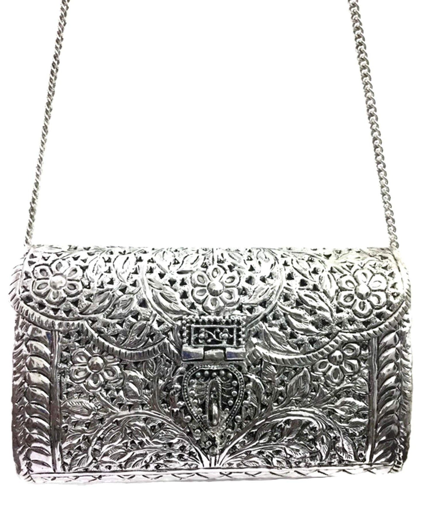 Trend Overseas Brass Bag White Metal Purse Vintage Style Brass Purse antique clutch Ethnic clutch Handmade Women metal clutch Bag