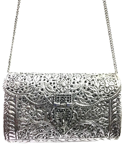 Trend Overseas Brass Bag White Metal Purse Vintage Style Brass Purse antique clutch Ethnic clutch Handmade Women metal clutch Bag