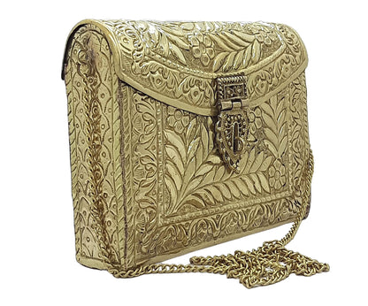 Trend Overseas Women Bridal Metal clutches Vintage Handmade Brass party clutch Antique