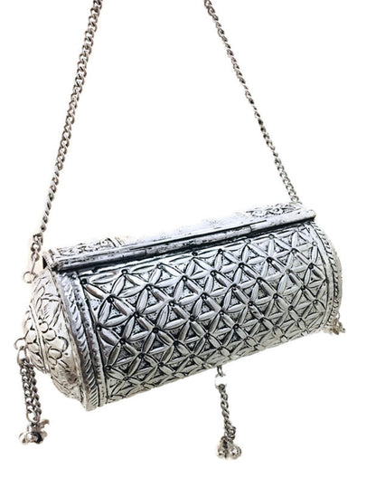 Trend Overseas Handmade Ethnic gift Brass Metal bag antique bridal clutch round long