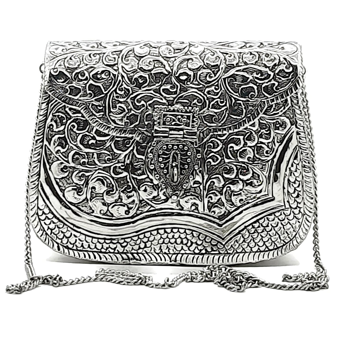 Trend Overseas Handmade Bridal Women's Antique Brass Purse Ethnic Metal Clutch Gift item