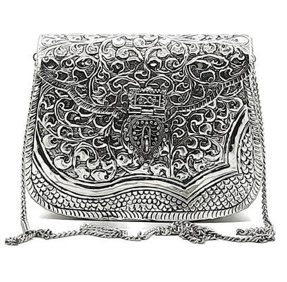 Trend Overseas Handmade Bridal Women's Antique Brass Purse Ethnic Metal Clutch Gift item