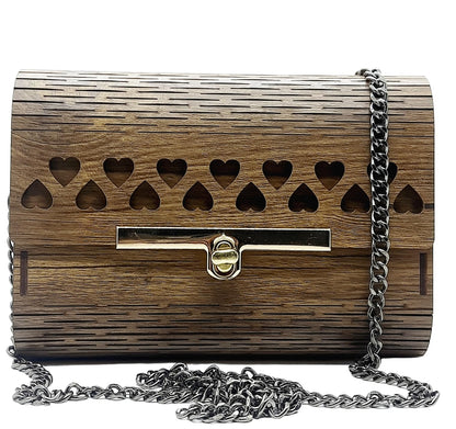 Trend Overseas Women's Clutch Handcrafted Wooden Light Weight Unique Purse Sling Bag - Laser Cut Stylish Fashionable Wooden Party Wear Sling Hand Bag