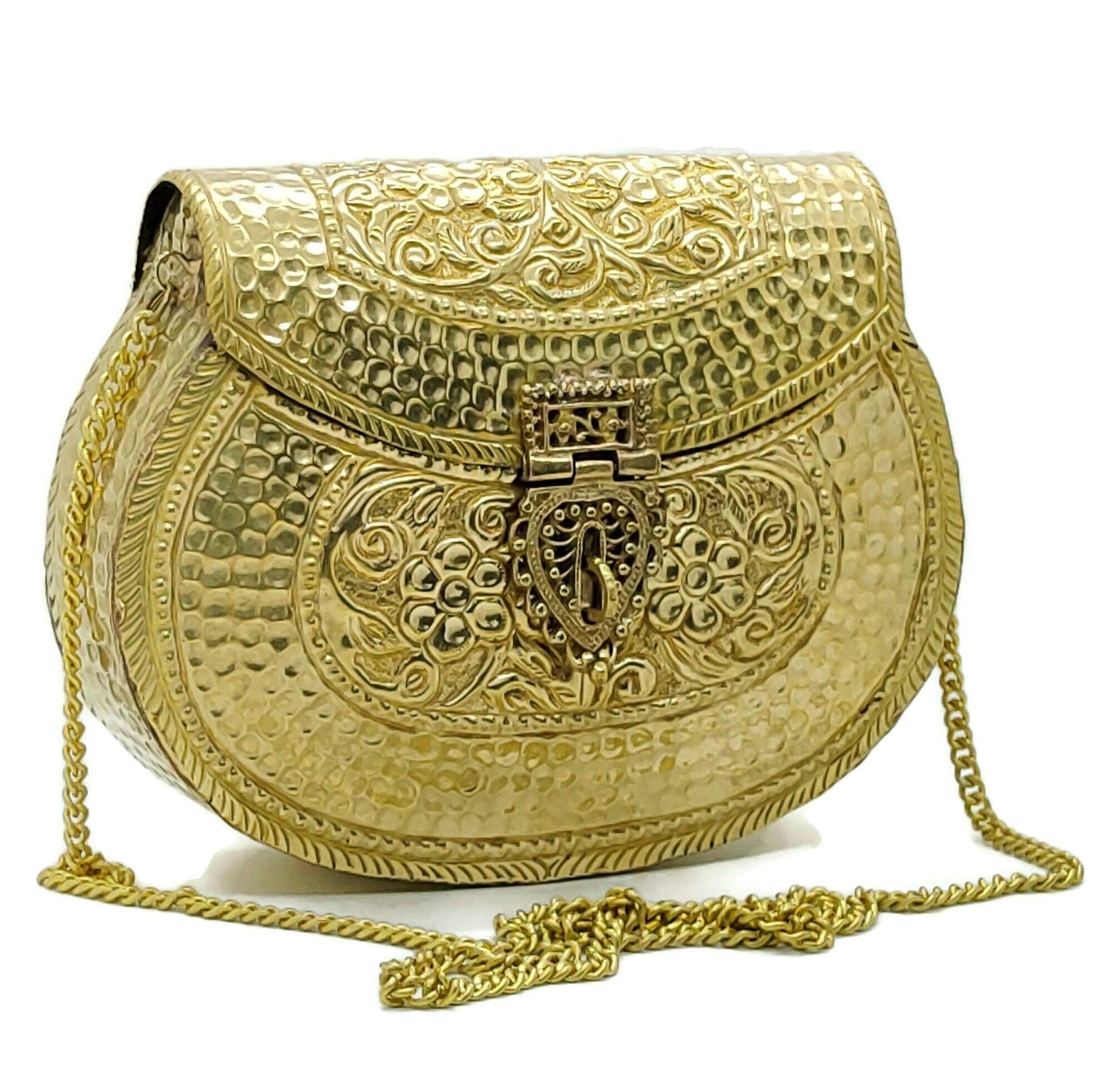 Trend Overseas Handmade Bridal Women's Antique Brass Purse Ethnic Metal Clutch Gift