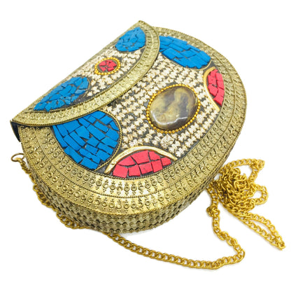 Trend Overseas Handmade metal Bridal Ethnic Clutch women Party Bag