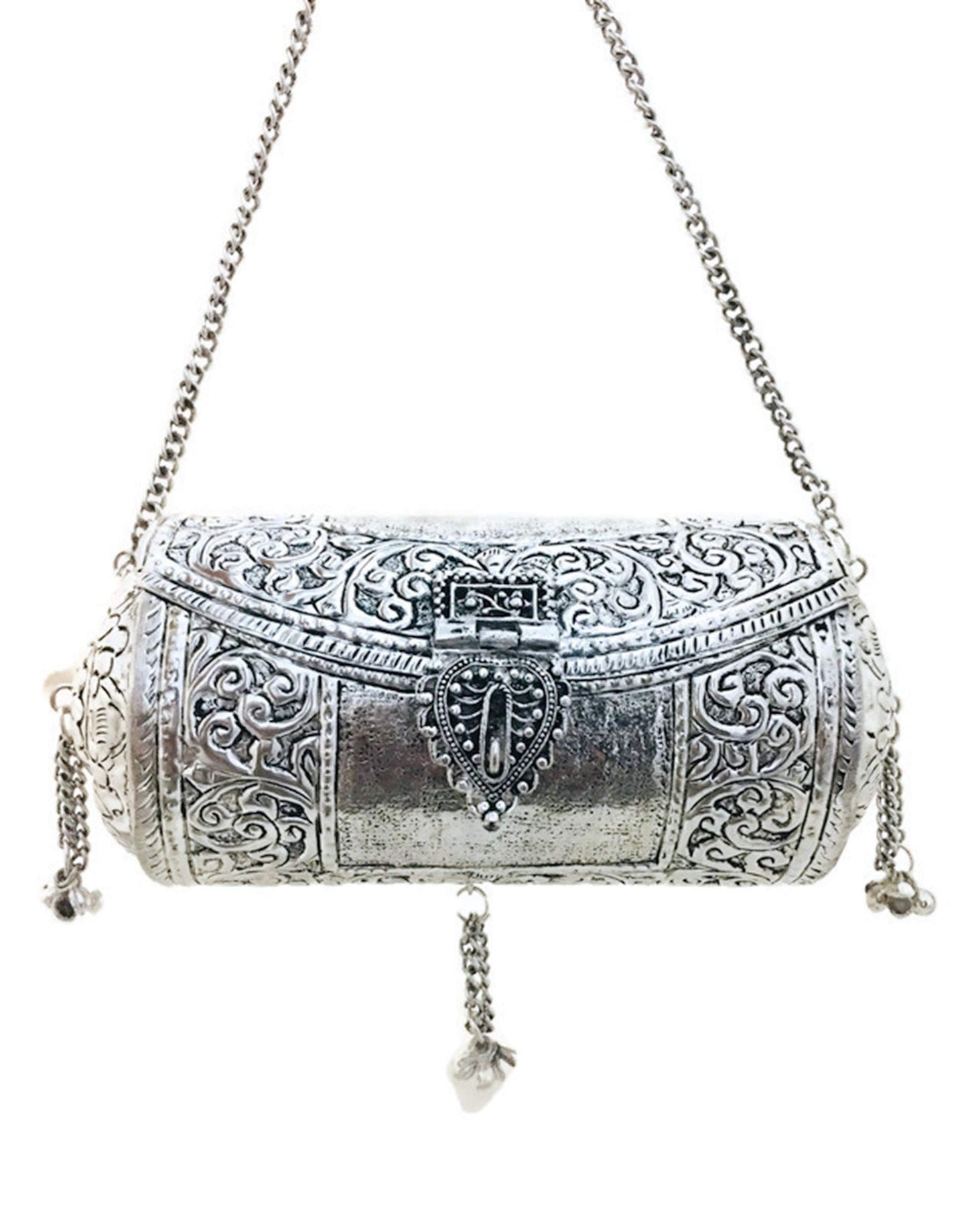 Trend Overseas Handmade Ethnic gift Brass Metal bag antique bridal clutch round long