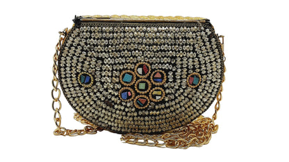 Trend Overseas Multi color Round metal mosaic clutch Wallet purse party bag for women Wedding Box Clutch for Women