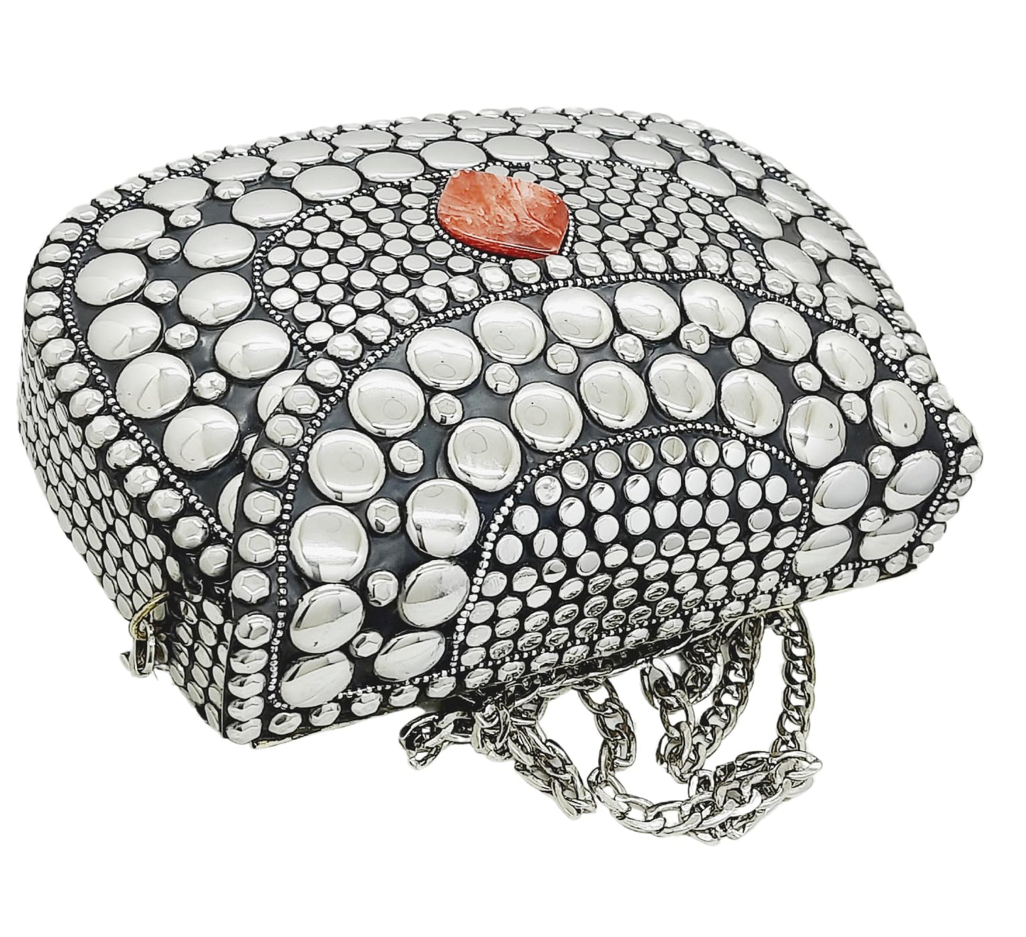 Trend Overseas Silver Metal Beads Ethnic purse Bridal Bag party clutch Metal clutches Sling Bag