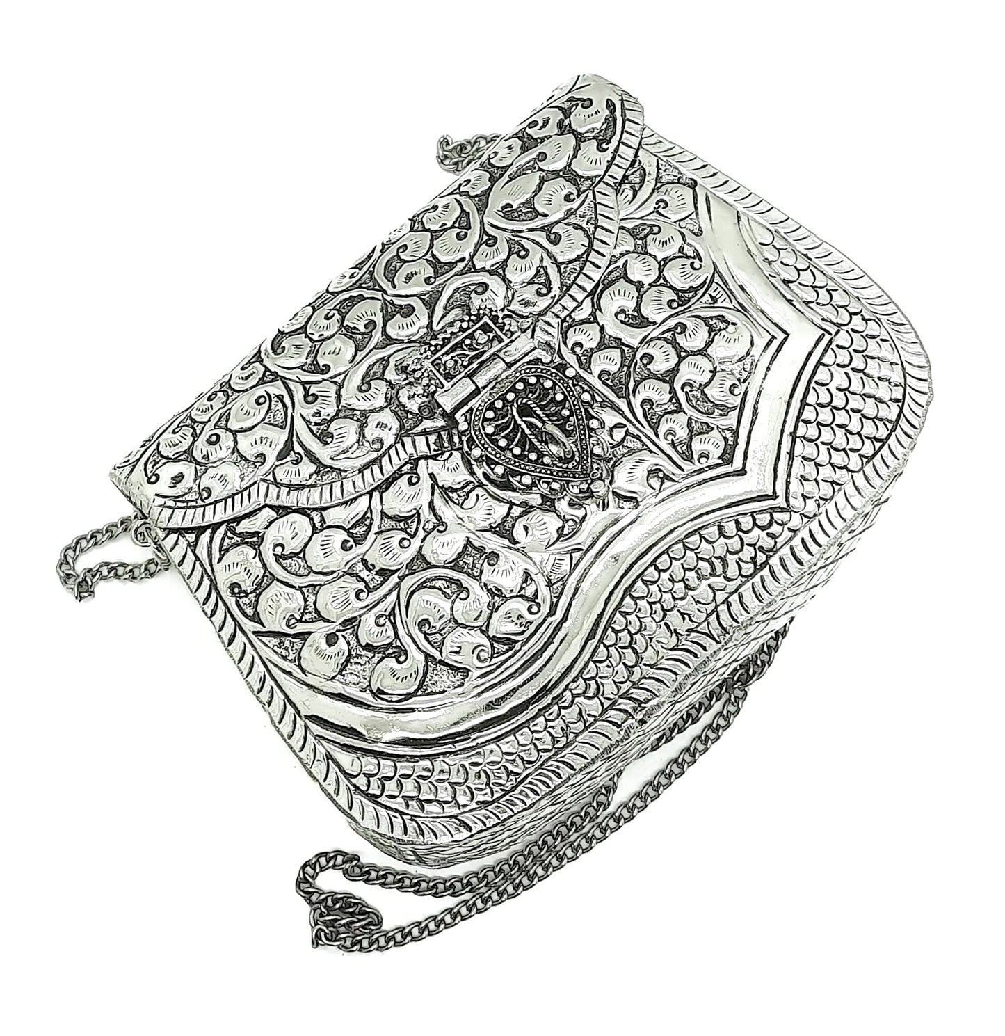 Trend Overseas Handmade Bridal Women's Antique Brass Purse Ethnic Metal Clutch Gift item