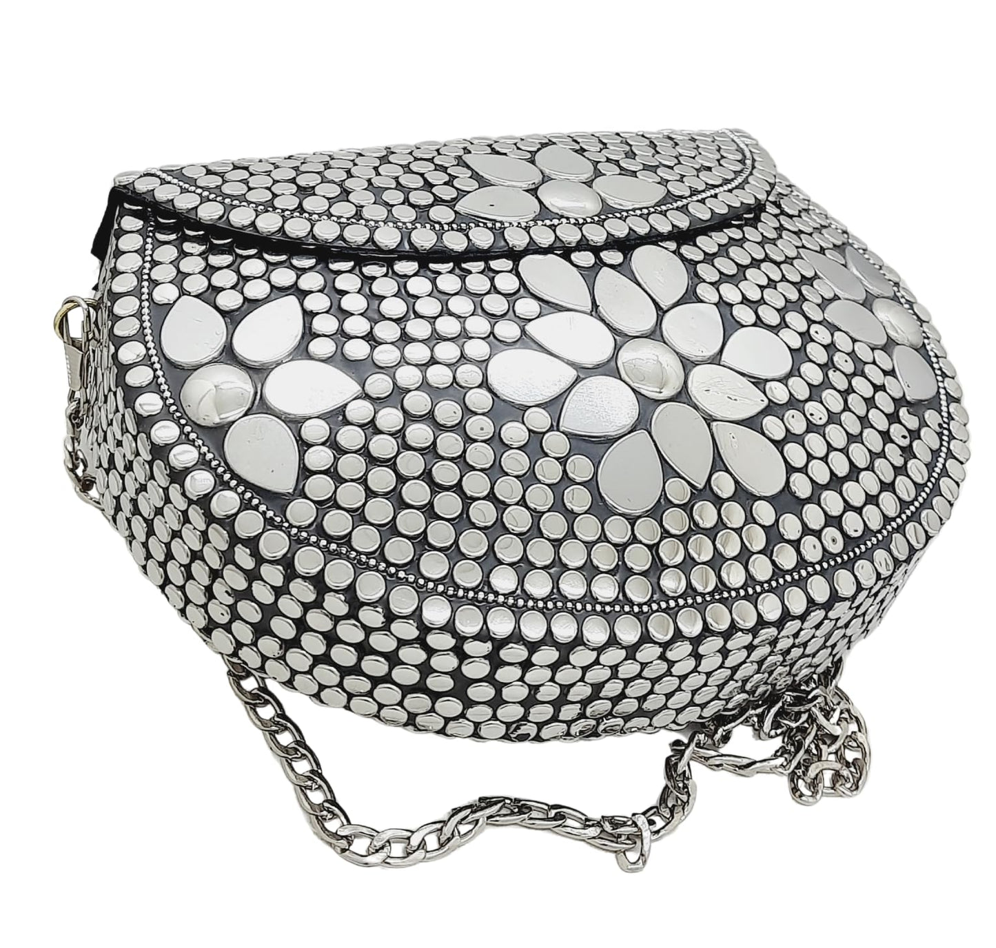 Trend Overseas Silver Metal Beads Ethnic purse Bridal Bag party clutch Metal clutches Sling Bag