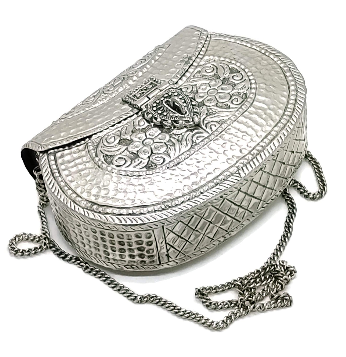 Trend Overseas Handmade Bridal Women's Antique Brass Purse Ethnic Metal Clutch Gift