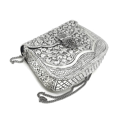 Trend Overseas Handmade Bridal Women's Antique Brass Purse Ethnic Metal Clutch Gift item