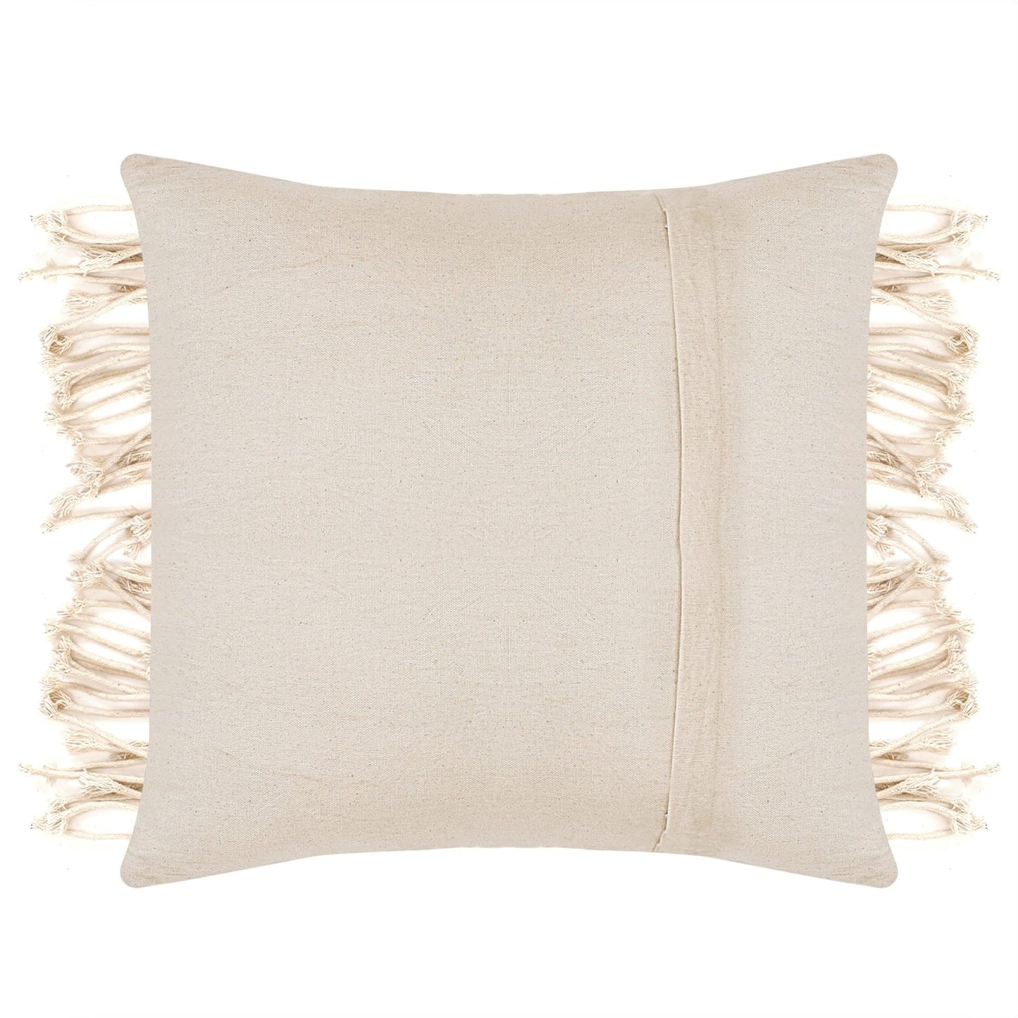 Trend Overseas Set of 2 Piece Cushion Cover Handwoven Macrame Pillowcase Ivory Cotton Off-White Sofa Decor