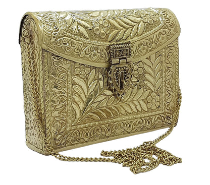 Trend Overseas Women Bridal Metal clutches Vintage Handmade Brass party clutch Antique