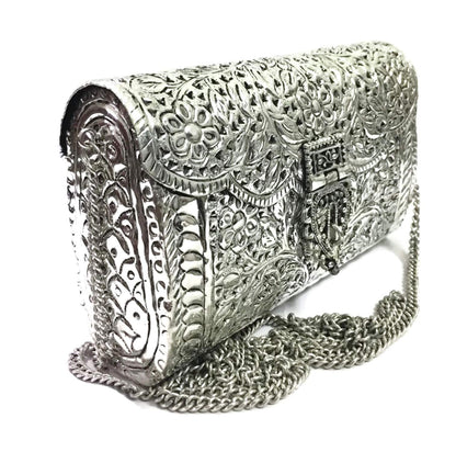 Trend Overseas Brass Bag White Metal Purse Vintage Style Brass Purse antique clutch Ethnic clutch Handmade Women metal clutch Bag