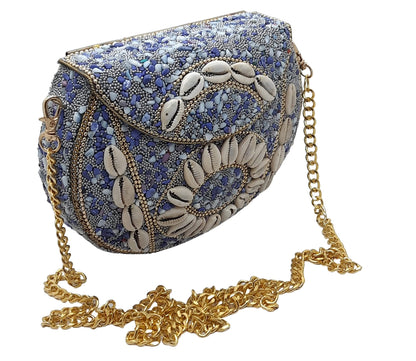 Trend Overseas Sea Kaudi Ethnic Indian Handmade mosaic Stone Chip Party Bridal Bag