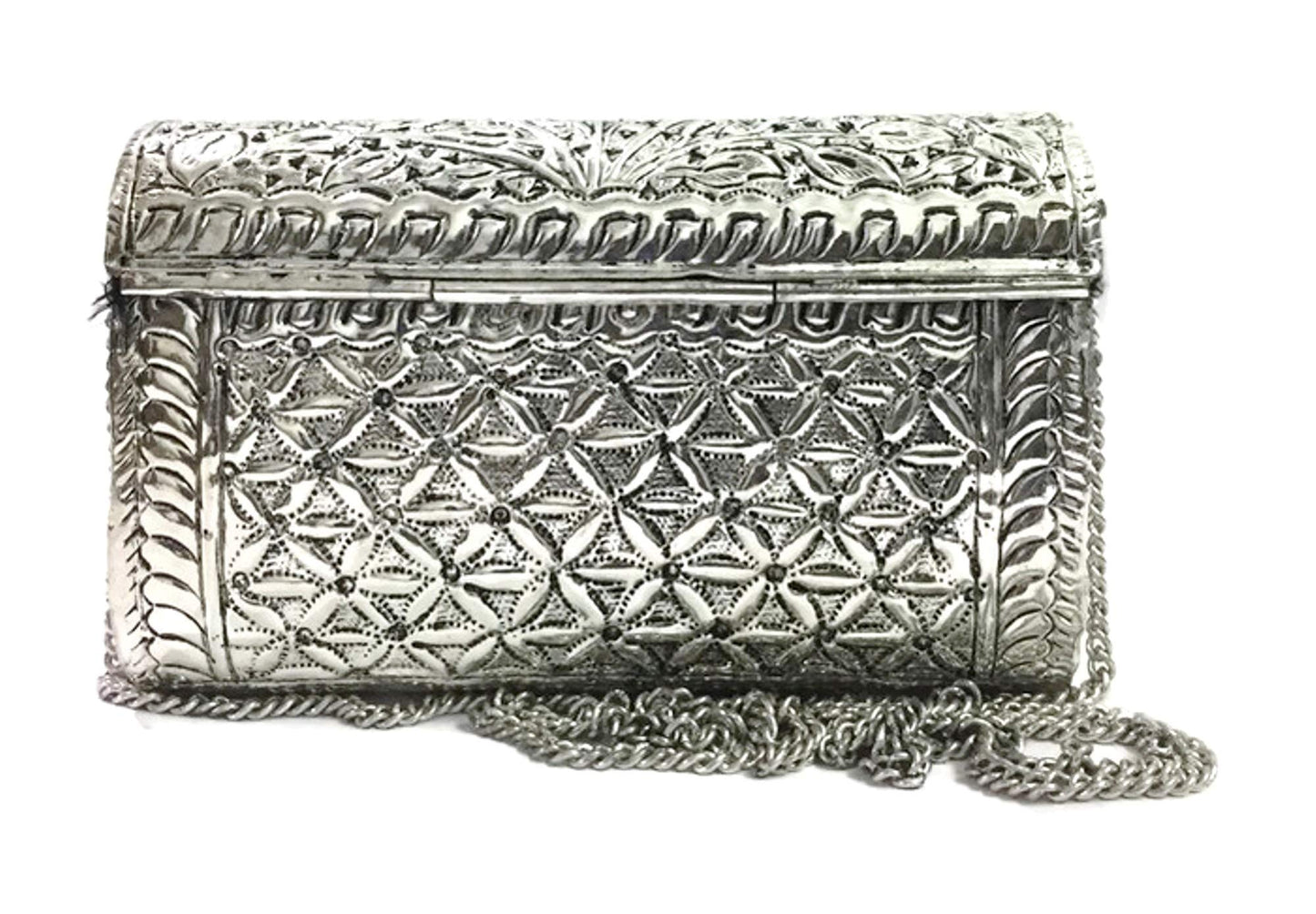 Trend Overseas Brass Bag White Metal Purse Vintage Style Brass Purse antique clutch Ethnic clutch Handmade Women metal clutch Bag