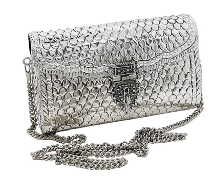 Trend Overseas Women Ethnic Party Bridal Metal clutches Handmade Brass Purse Metal party Bag Antique Hand Carving Purse