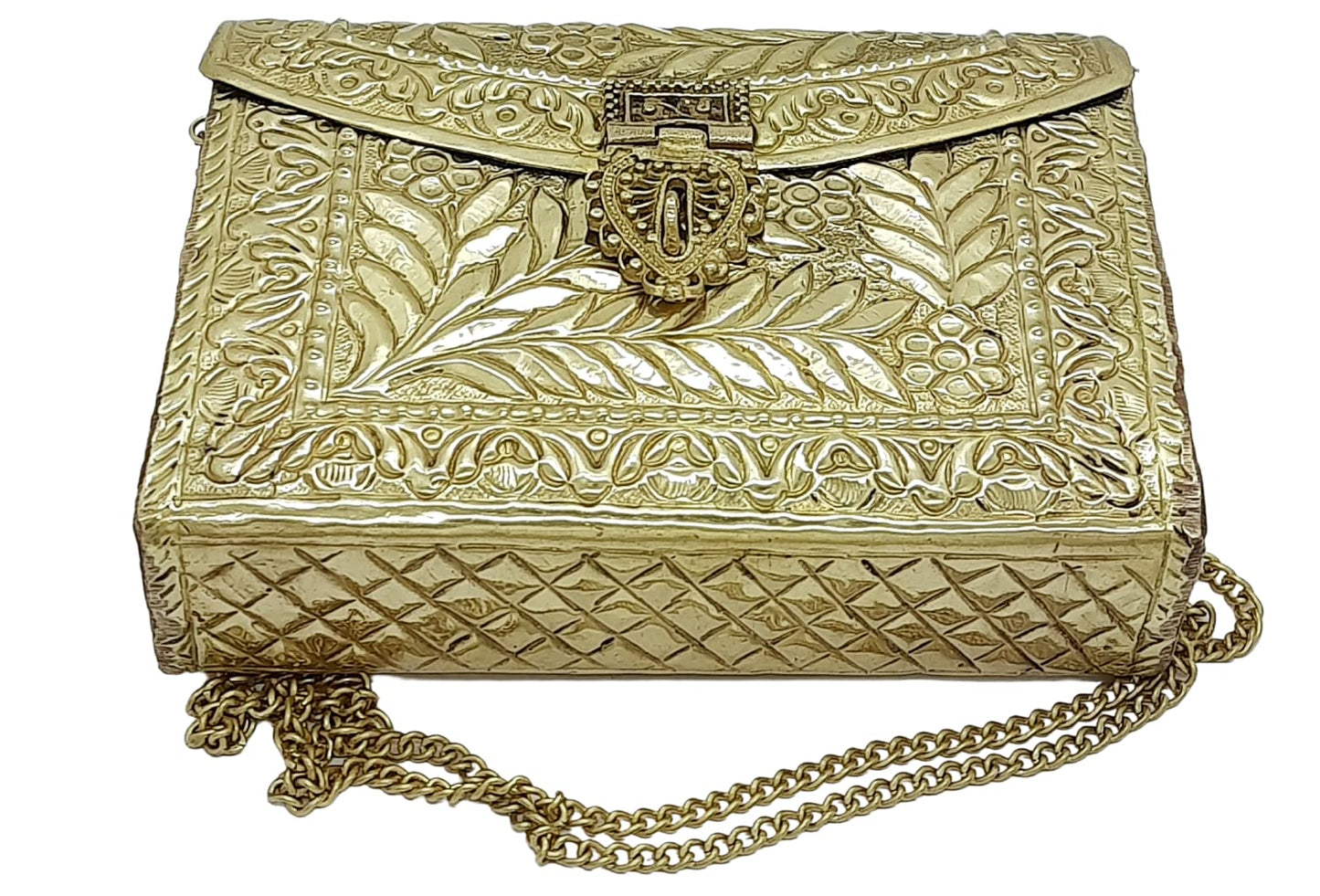 Trend Overseas Women Bridal Metal clutches Vintage Handmade Brass party clutch Antique