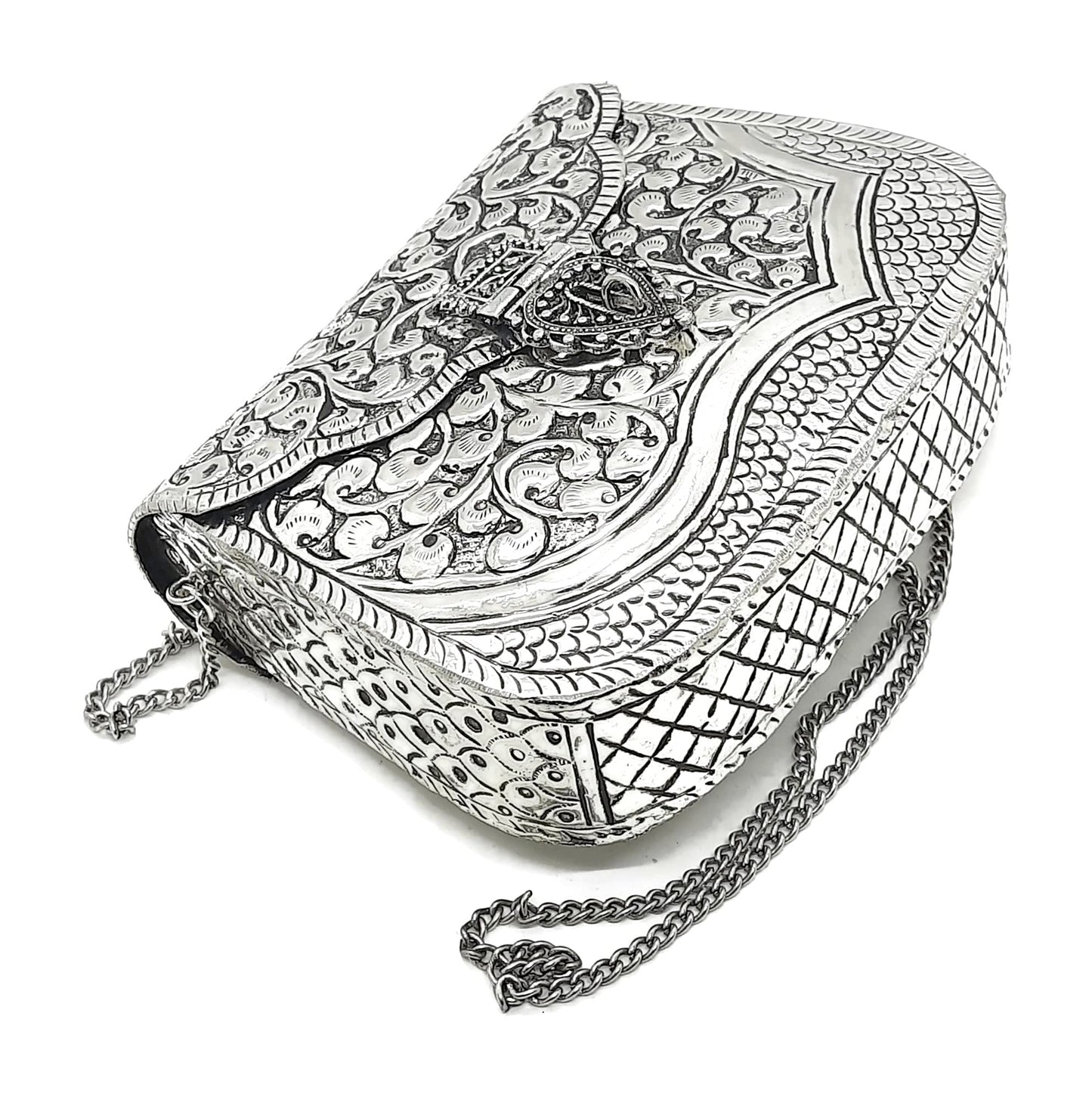 Trend Overseas Handmade Bridal Women's Antique Brass Purse Ethnic Metal Clutch Gift item